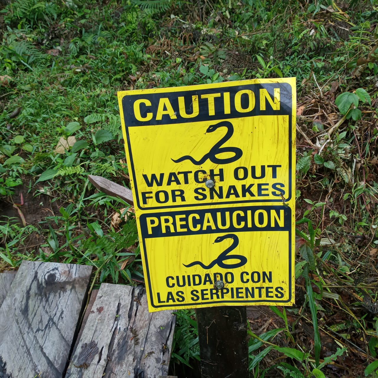 watch out sign - Blue Falls of Costa Rica