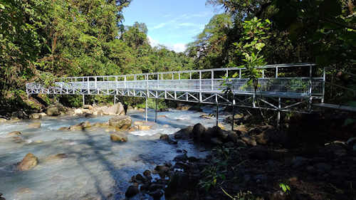 Blue Falls of Costa Rica - bridge.